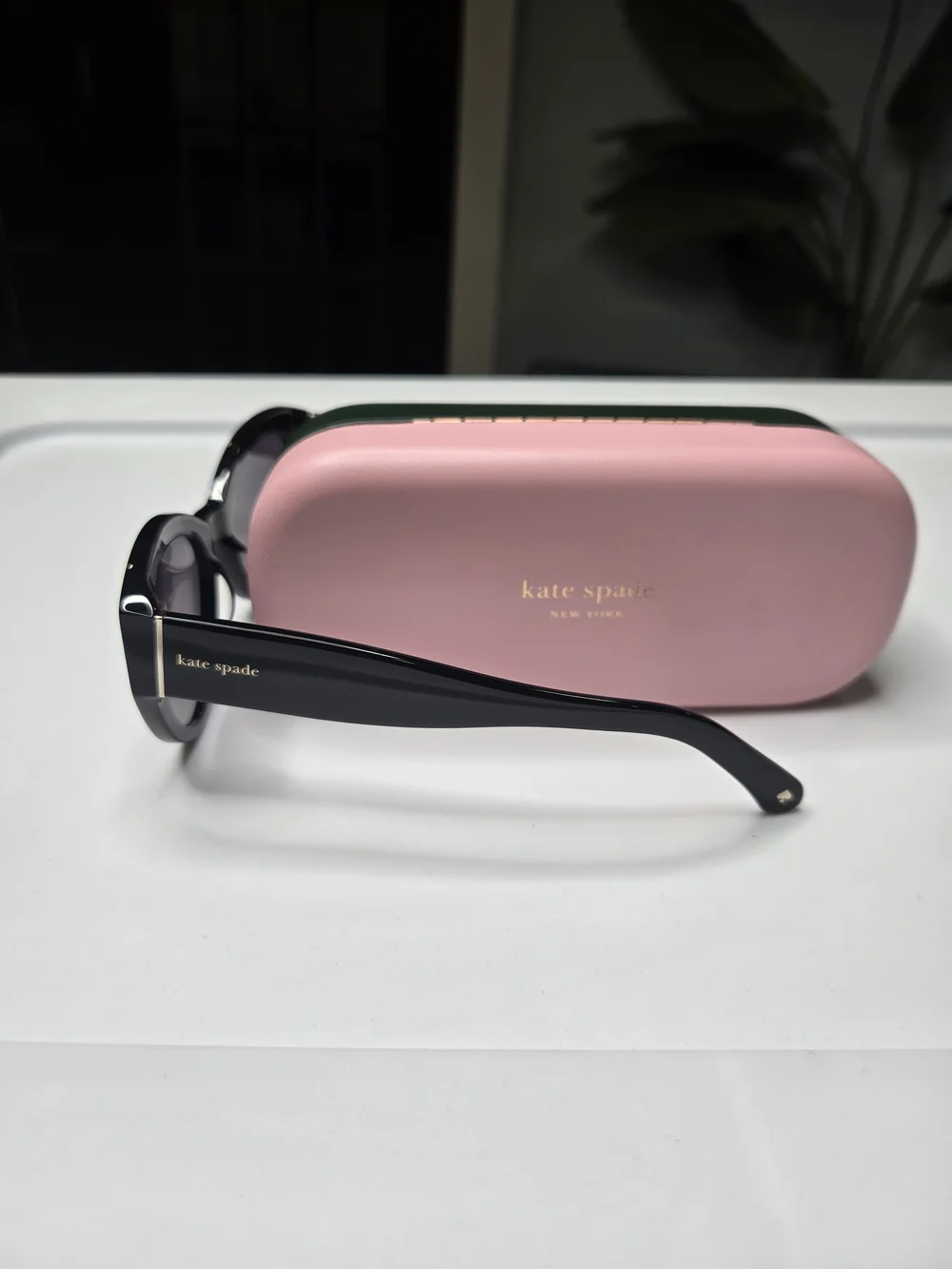 kate spade Black Cat-Eye Sunglasses with Gradient Smoke Lenses